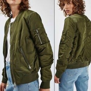 Topshop Olive Bomber Jacket